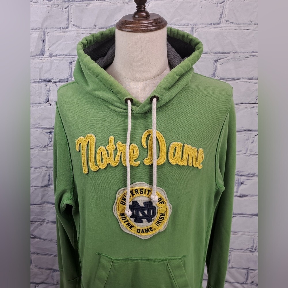 Campus Crew Men's Hoodie Sweater Notre Dame Vintage Y2K Football NCAA Medium - Picture 2 of 14